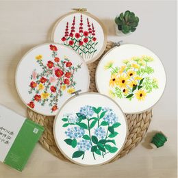Série de plants Paquet de matériaux de broderie bricolage Bordado Kits de point de croix 3D Fournitures de fleurs de broderie décor Supplies de couture