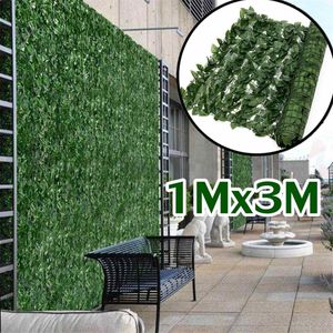 Plante Mur Pelouse Artificielle Haie De Buis Jardin Arrière-Cour Décor À La Maison Simulation Herbe Gazon Tapis Pelouse En Plein Air Mur De Fleurs 1x3M T200330