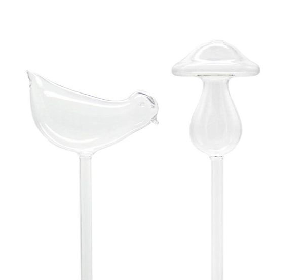 Ampoules d'arrosage pour plantes, Design champignon oiseau, verre soufflé à la main, arrosage automatique, Transparent 8818944