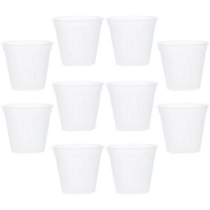 Jardinières 10 pièces jardinières en plastique Pot de fleur Transparent Pots clairs plantes Pot de fleurs pépinière fleurs blanc