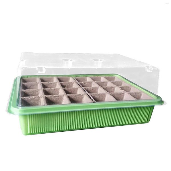 Macetas de 24 celdas, bandeja para vivero, cesta hidropónica, jardinería de plantas, Mini tapas transpirables, caja de germinación de plástico, macetas para vivero, flores