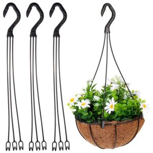 Jardinières suspendues en plastique, 25 pièces, Pots d'extérieur, carillon éolien, paniers de fleurs d'extérieur, chaînes de plantes, crochets