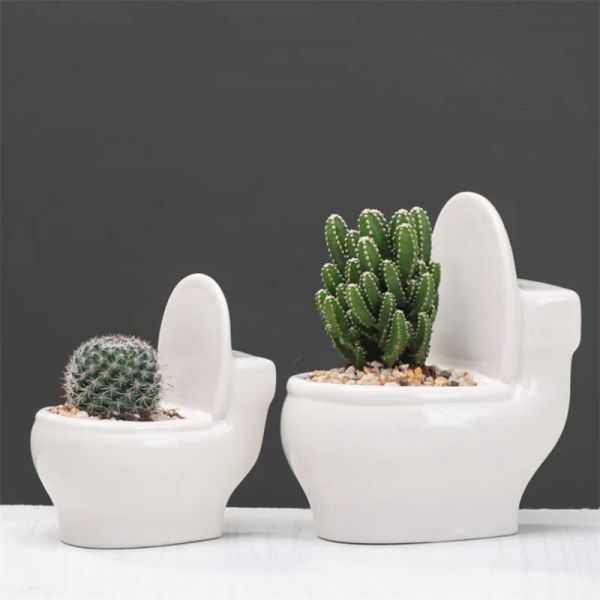 Jardinières Créatif en céramique dessin animé plantes succulentes Pot bureau planteur petit blanc porcelaine Pot de fleur maison jardin décor bonsaï