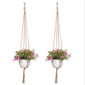 Plantenbakken Handgemaakte Macrame Bloempot Opknoping Mand Geknoopt Touw Bloempot Netto Zak Tuinbouw Thuis Deur Balkon Binnenplaats Tuin Decor