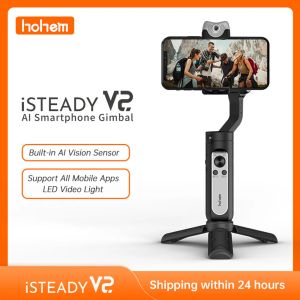 Planteurs Hohem Official Isteady V2 Selfie Stick Gimbal Téléphone pour smartphones Xiaomi Redmi Huawei iPhone Samsung Ai Stabilisateur