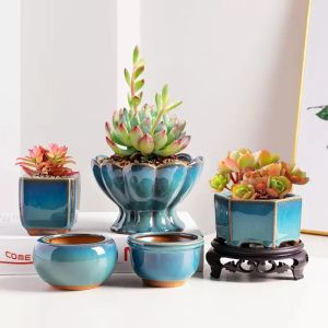 Jardinières en céramique émaillée minimaliste moderne, petits Pots de fleurs, plantes vertes succulentes, Pots de fleurs miniatures pour la maison