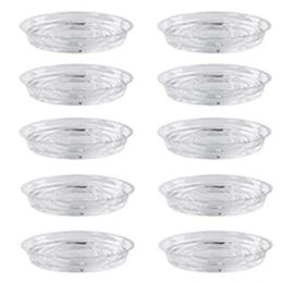 Jardinières soucoupes pour plantes, paquet de 10 de 30 cm (12 pouces), plateaux d'égouttage transparents pour pots de fleurs pour plantes d'intérieur et d'extérieur, jardin clair