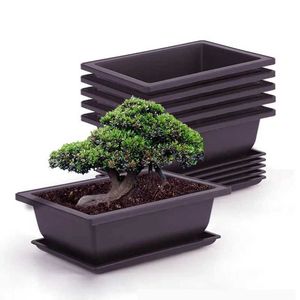 Planters potten 1 plastic bloempot balkon vierkante bonsai kom imiterend rechthoekige Q240429