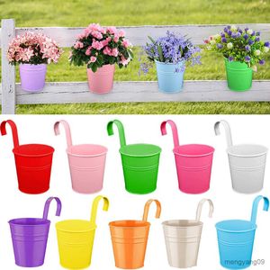 Jardinières Pots 10 Couleurs Métal Tenture Murale Pots De Fleurs Garde-corps Suspendu Jardinière avec Trou De Vidange pour La Maison Jardin Cour Balcon Plante Fournitures R230620