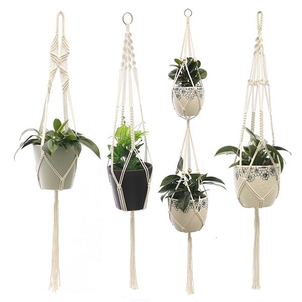 Jardinières Pots 100% paniers suspendus faits à la main pot de fleurs porte-plante macramé cintre intérieur mur crochet planteur panier 230607