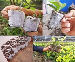 Planteurs Pots 100 PCS Sacs de pépinière non tissées plante de pousse de semis de semis respirant 8x10cm TI996992494