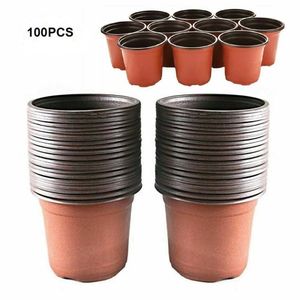 Planteurs Pots 100pcs Boîte de croissance 90 mm Boîte antichaule Utilisé pour le jardin Home Plant Pots Nursery Flower Pots Drip Pipesq240517