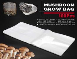 Pots de jardinières 100 pièces sac de culture de champignons substrat de médias de frai haute température fournitures de jardin pré-scellables sacs de plantation en PVC ventilés 8821319