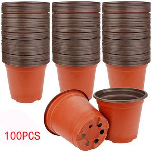 Jardinières Pots 100 PCS Pépinière Plateau 4 Pouces Pots De Plantation En Plastique Semis Plateau Plante Transplantation Pots Vente Durable 230508