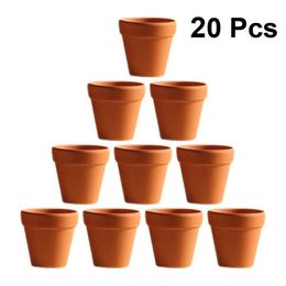 Planters Pots 101220pcs Rood aardewerk bloem pot terracotta plant pot met gat aardewerk klei plantenbakken voor cactussen en sappige planten 3 x 3 cm 230404