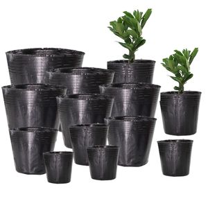 Planters potten 16 maten zwarte plastic zaailing plantenkom kleuterschakelaar Breadbare pot voeding kweekzak tuin groentebak container doos