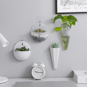 Planters & Pots 1pc DIY Pendant Plant Pot Indoor Plastic Planter Wall Hanging Flowers Cover Round Storage Box
