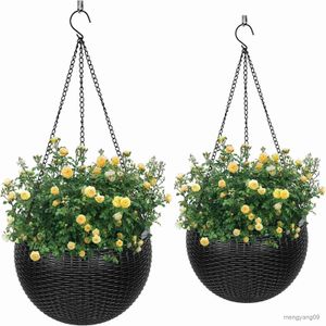 Plantenbakken Potten 1pc Hangende plantenbakken Zelf water gevende hangende manden voor binnen en buiten Planten Bloem Plantenpot Tuinplantenbakken 2 verschillende stukken R230620