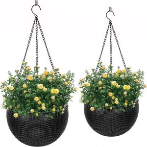 Jardinières Pots 1pc suspendus paniers à arrosage automatique pour plantes intérieures et extérieures Pot de plante de fleur jardin 2 pièces différentes 231207