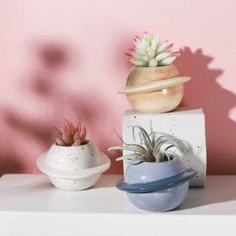 Plantenbakken Potten 1PC Hoogwaardige Creatieve Planeet Keramische Bloempot Succulente Potten Balkon Decoraties Macetas De Ceramica Desktop Decor