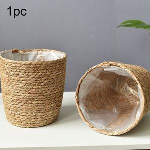 Plantenbakken Potten 1 stks handgemaakte rieten rotan mand plantenbak opbergmanden tuin bloempot met waterdichte voering woondecoratie landschap 230620