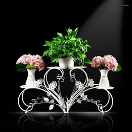 Planters Pots 2022 Fashion Pastorale Iron Art Flower Stand vloerstandstuin woonkamer Jardiniere Balkon Multi-layer potten rek