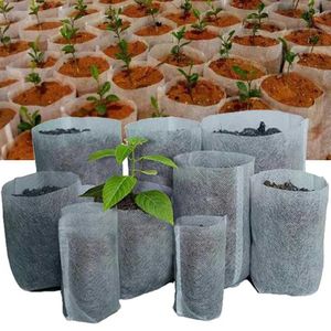 Macetas macetas 24 tamaño biodegradable El crecimiento de la semilla no tejida bolsa de la planta del jardín del jardín de ventilación ambientalmente amigable