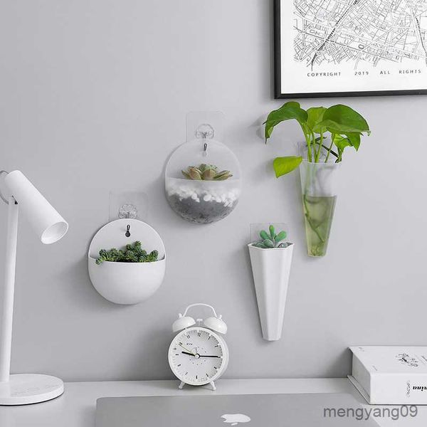 Jardinières Pots 2660 DIY Pendentif Plante Pot Intérieur En Plastique Planteur Tenture Murale Fleurs Couverture Rond Plante Pot Intérieur En Plastique Planteur Boîte De Rangement R230620