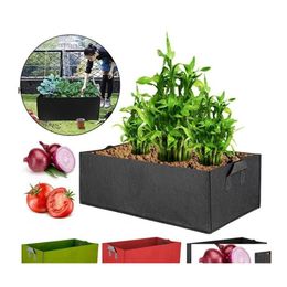 Planters potten 2 mm dikte vierkante stof vilt tuin kweekzakken economisch met handgrepen plantencontainers voor bloemen planten vegeta otusc