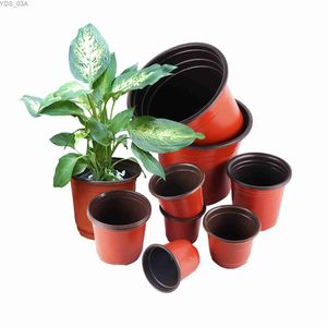 Planteurs Pots 2pcs 9-22 cm Jardinage Plante de fleur Plant Flower Rateling Planting Continer Plastic Flower Flower With Drainage Hole Se semis Pot 240325