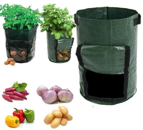 Jardinières pots 2pcs plante de culture sacs de terre de maison de jardin maison serre légumes de croissance hydratante sac vertical semis 7054426