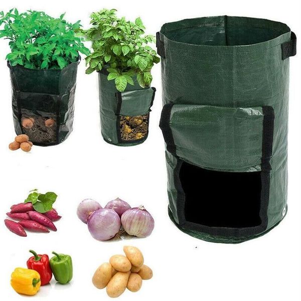 Jardinières Pots 2 pièces sacs de culture de plantes maison jardin Pot de pomme de terre serre culture de légumes sac Vertical hydratant Seedling308u