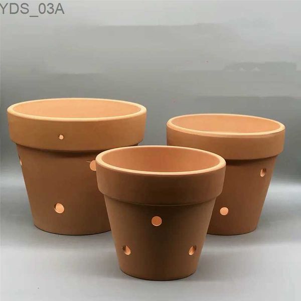 Pots de fleurs 2 pièces Pot de fleur en poterie rouge Pot de plante en terre cuite avec trous Pots suspendus jardinières en argile de poterie pour cactus et plantes succulentes YQ231117