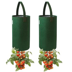 Plantadores Vasos 2 unidades Saco de feltro para cultivo de tomate Vegetal Planta suspensa Vaso de flores Recipiente Bolsa para cultivo em casa Suprimentos para jardim