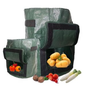 Macetas de 3, 5 y 10 galones, bolsa para cultivo de plantas de patata, bricolaje, PE Jardin, plantación de verduras, jardinería, cultivo de tomate, herramienta de jardín para el hogar