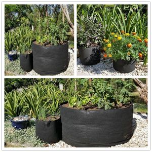 Pots de jardinières 3/5/7/12/15/17/20/30/34 gallons rond tissu plante poche racine conteneur avec poignées noir sac de culture Pot d'aération