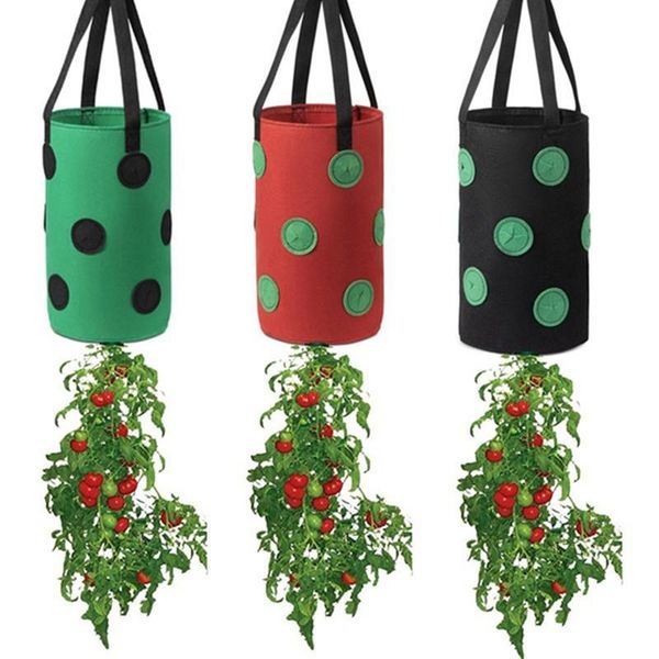 Jardinières Pots 3 gallons plantation sac de culture suspendu fraise non-tissé tissu Vertical jardin plante légume planteur