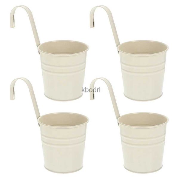 Pots de fleurs 4 pièces suspendus seau de fleur en étain pot de fleurs conteneur exquis fer décor de campagne française mur extérieur en métal petits Pots d'intérieur YQ240109