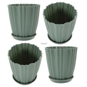 Planters potten 4 sets sappige bloem pottenbloembloempot plastic met lade bloemenpotten yq240109