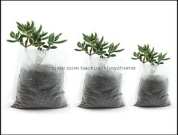 Jardinières Pots 400 pièces mixte biodégradable plante non tissé pépinière cultiver des sacs tissu semis EcoFrie Backpackboyzhome Dhg1R9938562