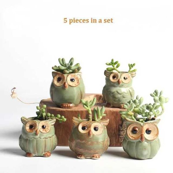 Macetas macetas 5 piezas/set de dibujos animados en forma de bota con plantas suculentas plantas carnosas jarrones de cerámica pequeños hogar/jardínq240517