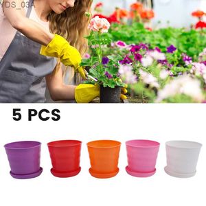 Plantenbakken Potten 5 ST Kleurrijke Mini Plastic Bloempot Vetplant Bloempot Home Decor Tuin Potten Plantenbakken Hangende Manden 240325