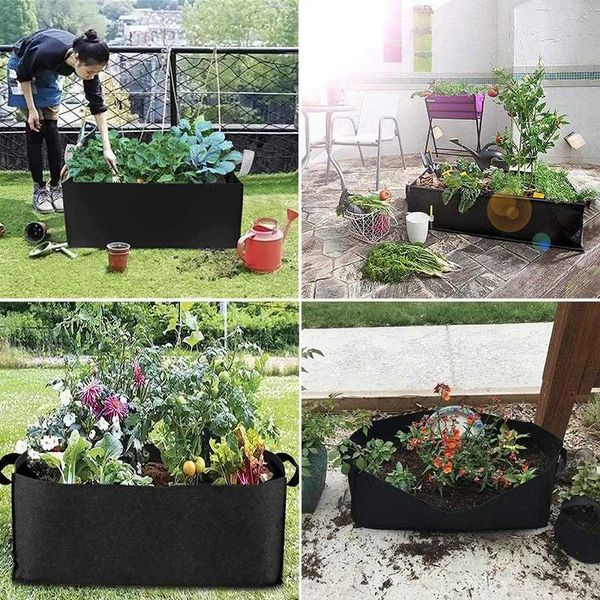 Planteurs Pots 6/7/9/31 Gallons Feel Sac Culture Rectangle Plantation Pot Jardin Fleur Fleur Planchers Planteurs Conteneur Plante de serre