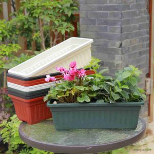 Plantenbakken Potten 6 STKS Balkon Tuin Bloem Plant Pot Bloemvenster Plastic Rechthoekige Raam Plantenbakken Groenten Groeiende Container Bloem