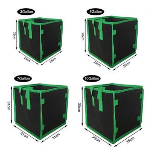 Planters Potten 6 stks / set Square Grow Bags Dikke stof met handgrepen voor binnen- en buitentuin