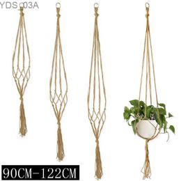 Planters Pots 90-122cm fait à la main Pot de fleur Net sac tressé maison Vintage décor plante suspendus panier noué corde jardin plante cintre Pot plateau 240325