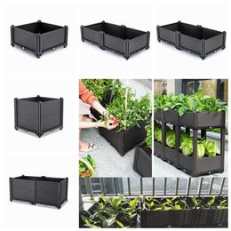 Planters potten geassembleerde groenten groeien pot verhoogde tuinbed groenten plantendoos grote rechthoekige bloempotten binnen balkon gewas plantenbakken yq240109