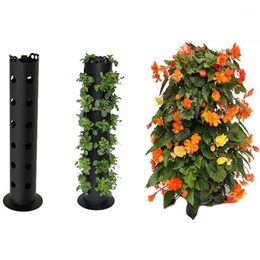 Planters Potten Zwart Staande Plant Bloem Tower Garden Container Tuinieren Home Planting Gereedschap CONCEEE