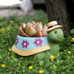 Jardins Pots Cartoon Animal Succulent Pot de fleur mignon Turtle Flowerpot jardin Plantant Pot Bureau Home Decoration Ornements Planchers de jardin