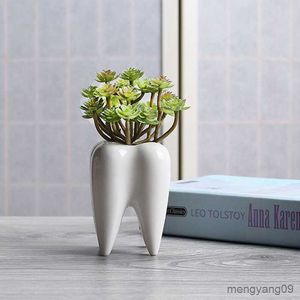 Plantenbakken Potten Keramiek Plantenpot Creativiteit Tand Bloempotten Bloempotten Succulent Cactus Vazen Plant Desktop Ingemaakte Thuis Tafel Versieren R230620